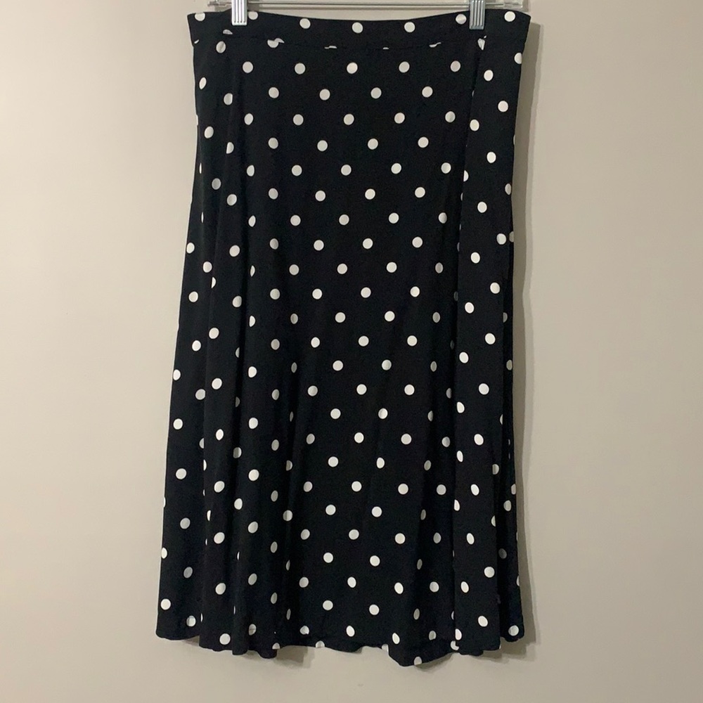 Old Navy Black and White Polka Dot MIDI Skirt